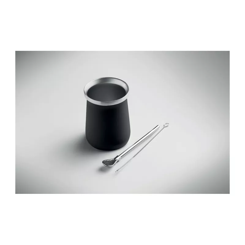 Kubek do yerba mate z bombillą 240 ml MIYERBA - Czarny (MO2776-03)