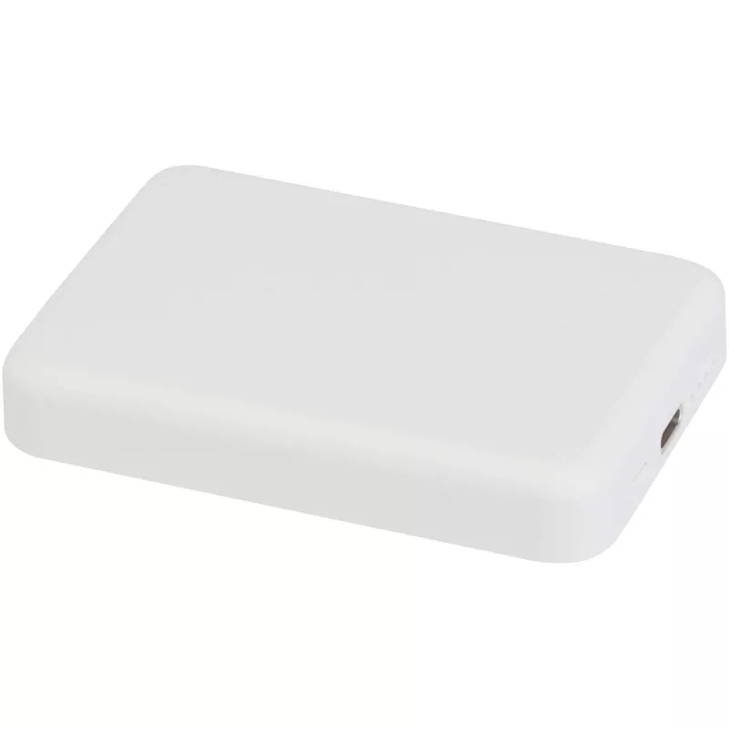 Acrab magnetyczny bezprzewodowy powerbank o pojemności 5000 mAh i mocy 15 W z technologią PD 20 W — wykonany z tworzyw sztycznych pochodzących z recyklingu. - Biały (12444101)