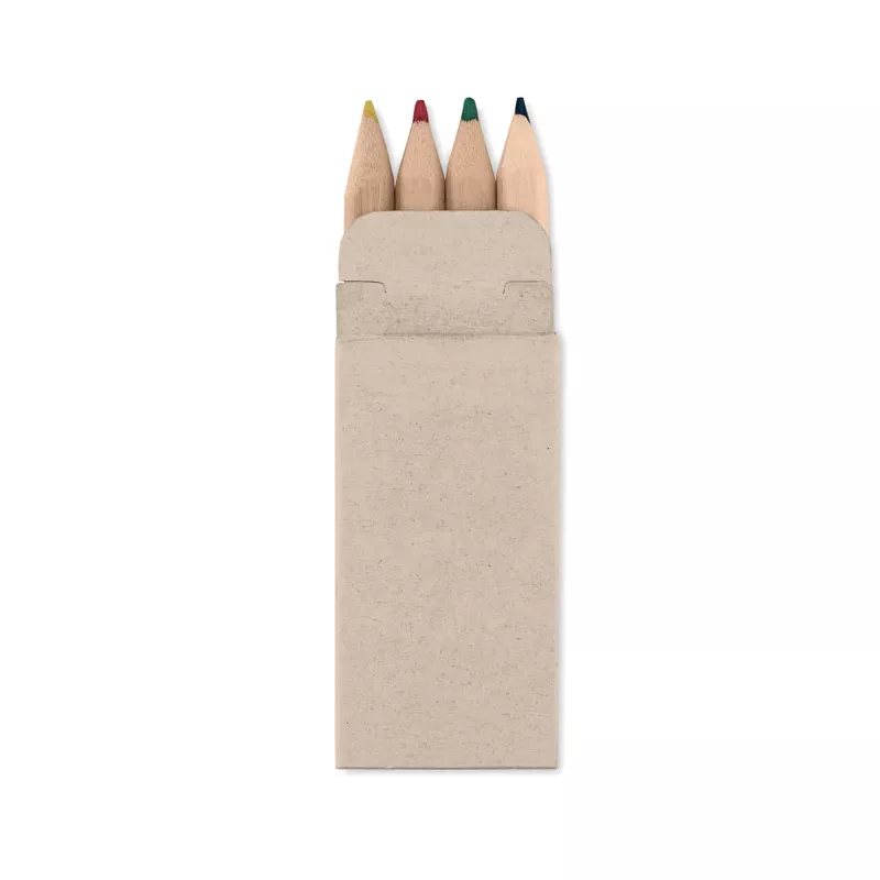 Kredki mini drewniane 4 szt. PETIT ABIGAIL - Bezowy (MO8924-13)