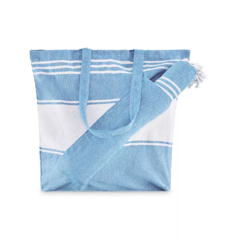 Torba plażowa z ręcznikiem hammam 180 g/m² HUMMUM - Turkusowy (MO2954-12)