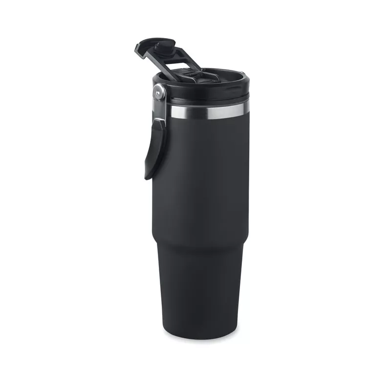 Kubek termiczny ze słomką ze stali 850 ml SUMA HAND - Czarny (MO2561-03)