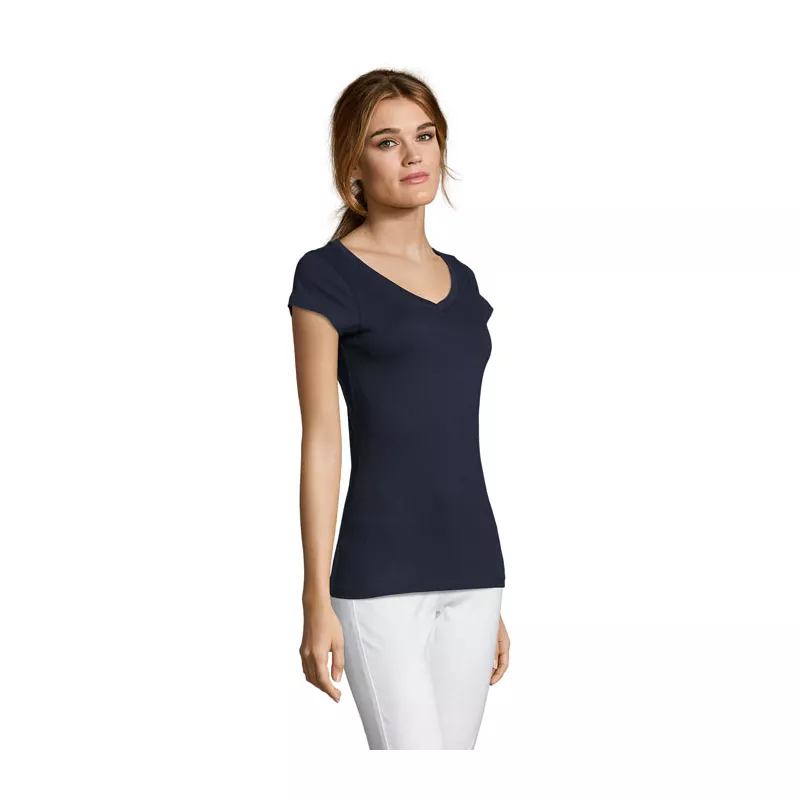 Koszulka damska z dekoltem w serek 150 g/m² Sol's MOON - French Navy (S11388-FN)