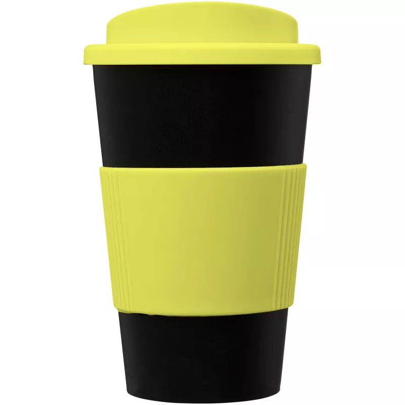 Kubek termiczny z serii Americano® o pojemności 350 ml z uchwytem - Czarny-Limonka (21000204)
