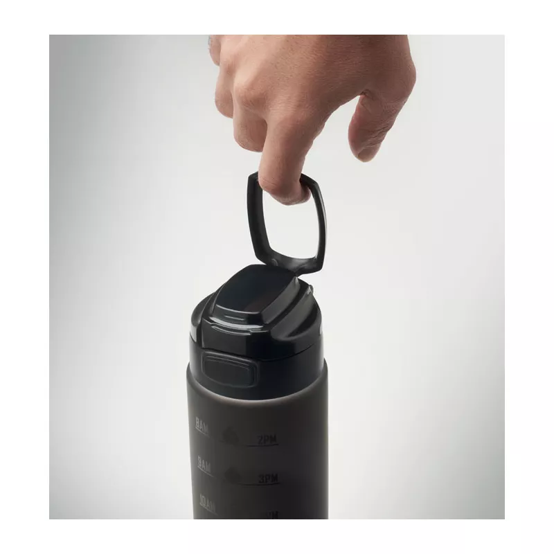 Butelka sportowa z RPET 1000 ml LEVEL - Czarny (MO2409-03)