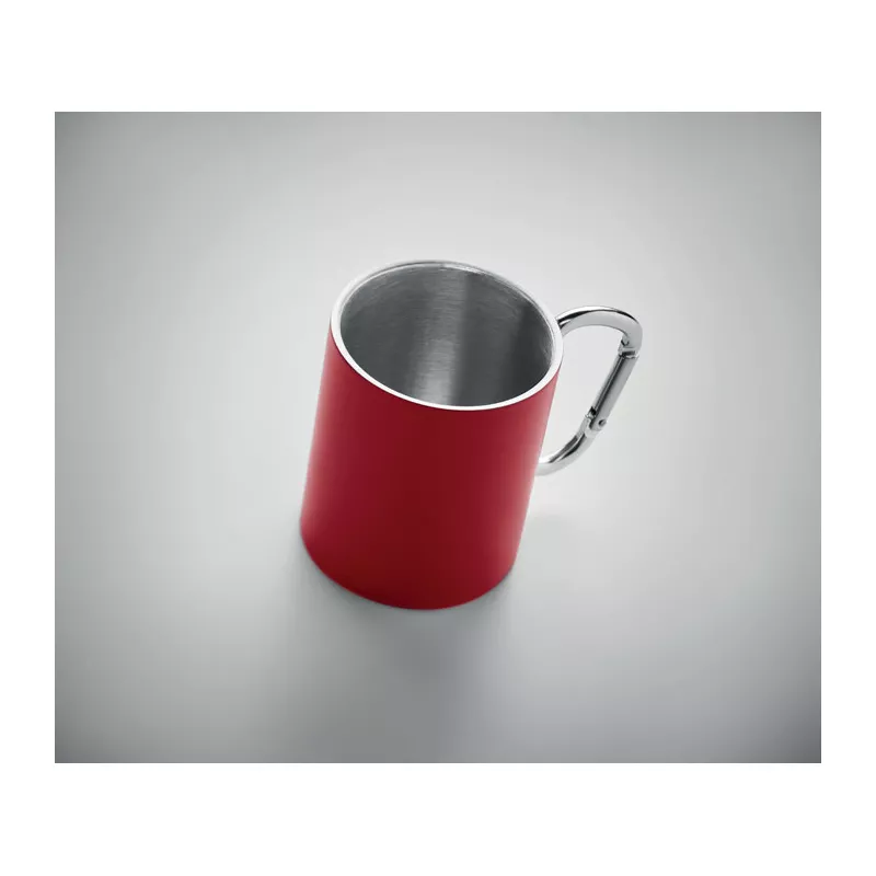 Kubek stalowy z karabińczykiem 300 ml TRUMBA - Czerwony (MO6873-05)