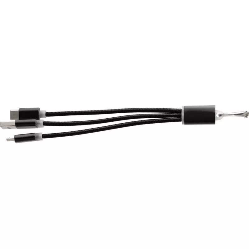 Kabel do ładowania, brelok do kluczy - czarny (V0345-03)