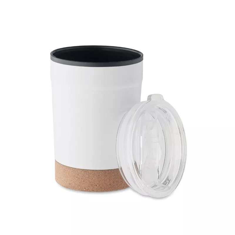 Kubek termiczny 300 ml z korkową podstawką NOMU - Bialy (MO2187-06)
