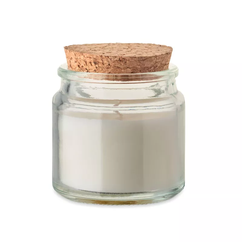 Świeca zapachowa wanilia z korkową pokrywką 70 g VALO - Bezowy (MO2707-13)