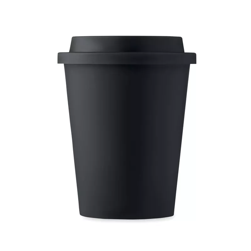 Kubek dwuścienny z PP 300 ml SORA - Czarny (MO6583-03)