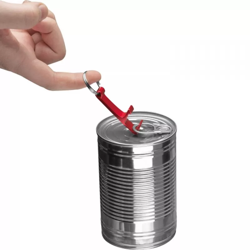 Brelok metalowy otwieracz do butelek ADRIANO - czerwony (8232505)