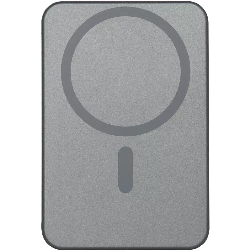 Powerbank Avis 10 000 mAh z recyklingowanego aluminium, z wbudowanym magnesem  - Gun metal (12444582)