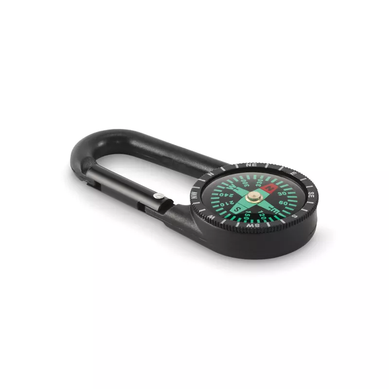 Kompas turystyczny z karabińczykiem CHACO - Czarny (MO2963-03)