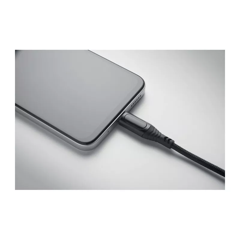 Kabel USB-C 100W z wyświetlaczem mocy TYPSO - Czarny (MO2676-03)