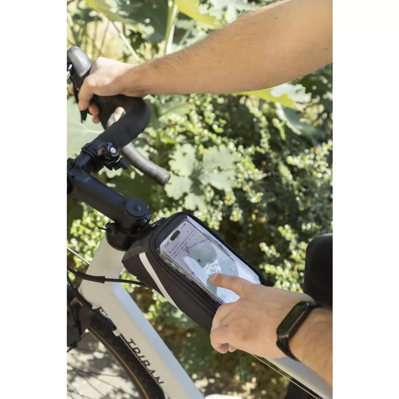 Velofon Torba na telefon komórkowy do roweru RPET - czarny (AP800048-10)