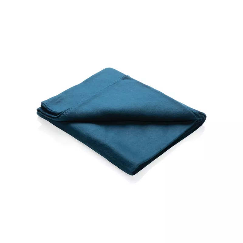 Koc polarowy 120 x 150 cm w pokrowcu - niebieski (P459.065)