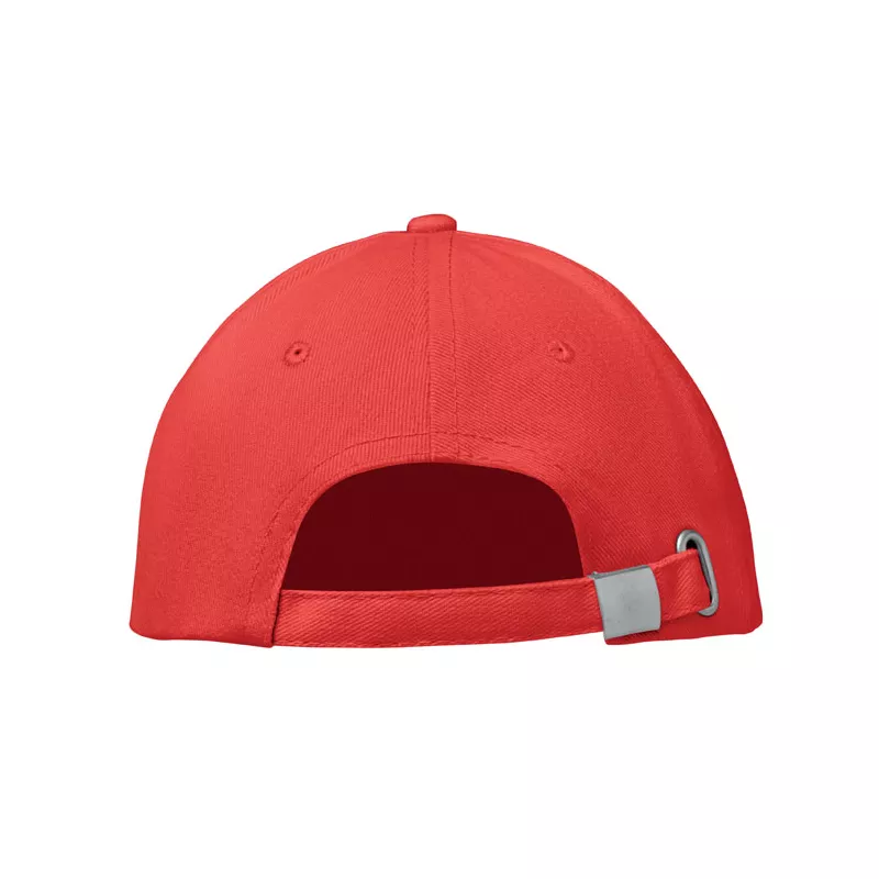 Czapka z daszkiem 6-panelowa 260 g/m² BUFFALO - Bialy/Czerwony (MO1464-35)