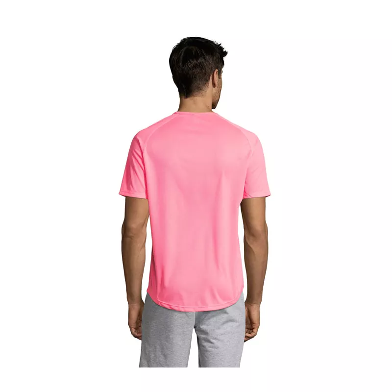 Koszulka sportowa męska raglan 140 g/m² Sol's SPORTY - Neonowy Róż 2 (S11939-NP)