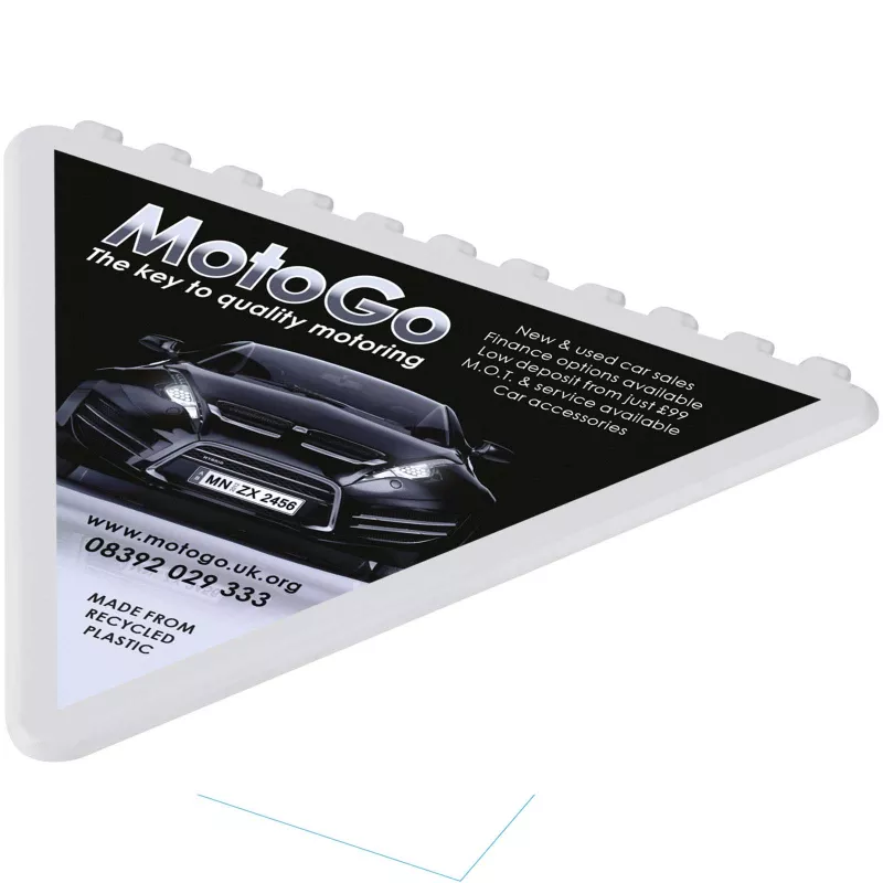 Frosty triangular recycled plastic ice scraper - Biały (21049801)