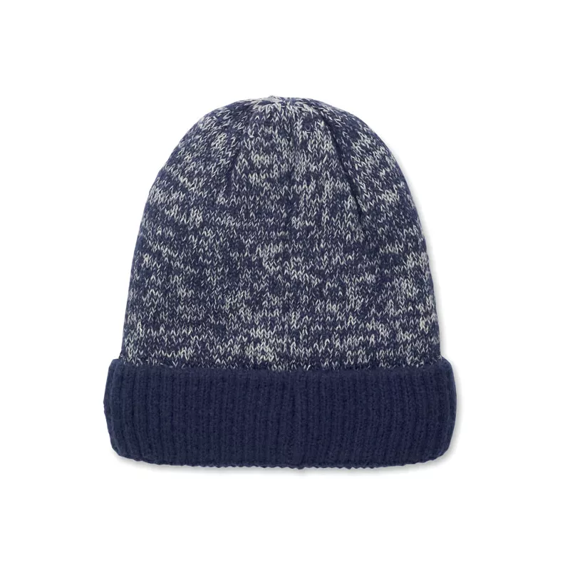 Czapka dzianinowa unisex z podszewką polarową PUNTOS - Niebieski (MO3221-04)