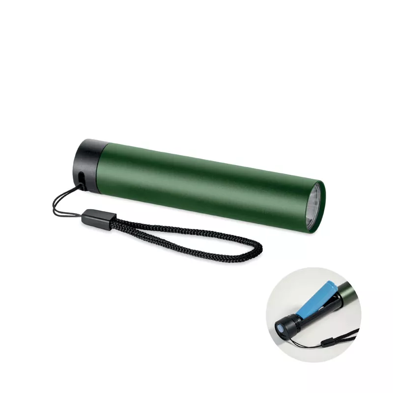 Latarka aluminiowa akumulatorowa 110 lm LUME - Ciemnozielony (MO2786-60)
