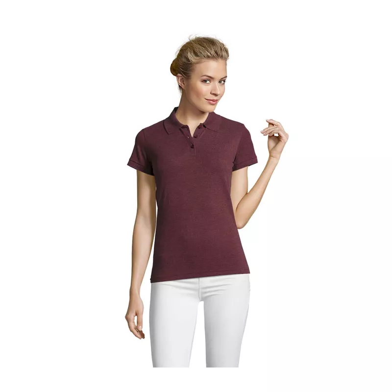 Polo damskie piqué 180 g/m² Sol's PERFECT WOMEN - Melanż Czerwonobrunatny (S11347-HX)