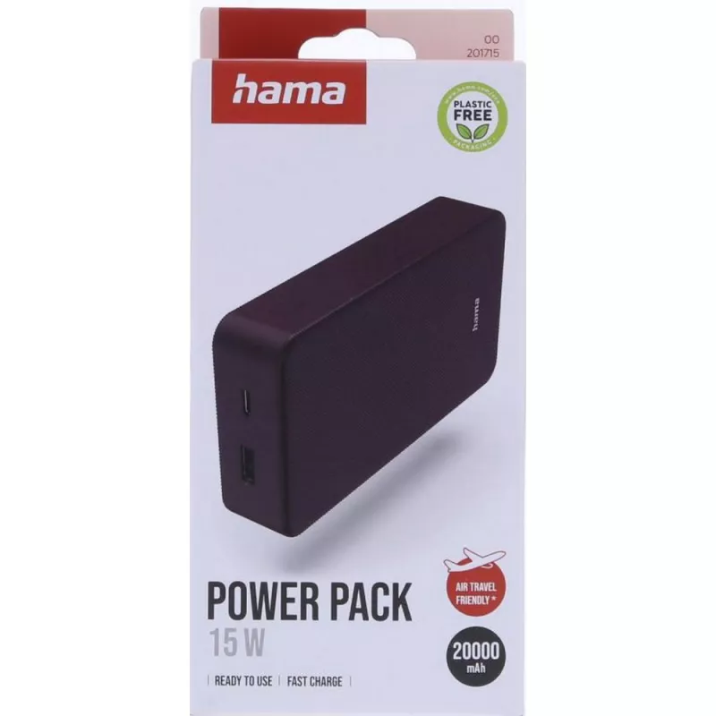 Power bank 20000 mAh Hama Power Pack - burgund (VH024-12)