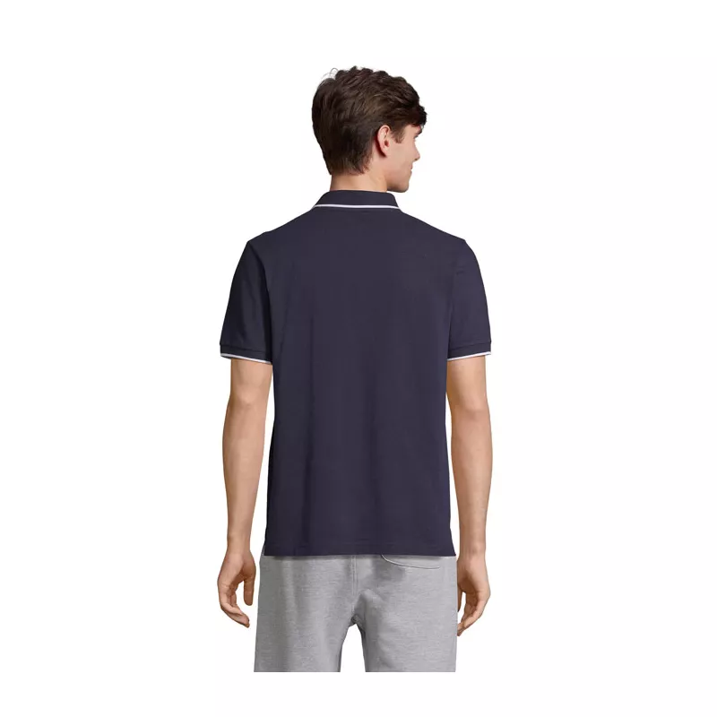 Koszulka polo unisex z prążkiem Sol's PALERMO - Francuski Granatowy/biały (S04769-FW)