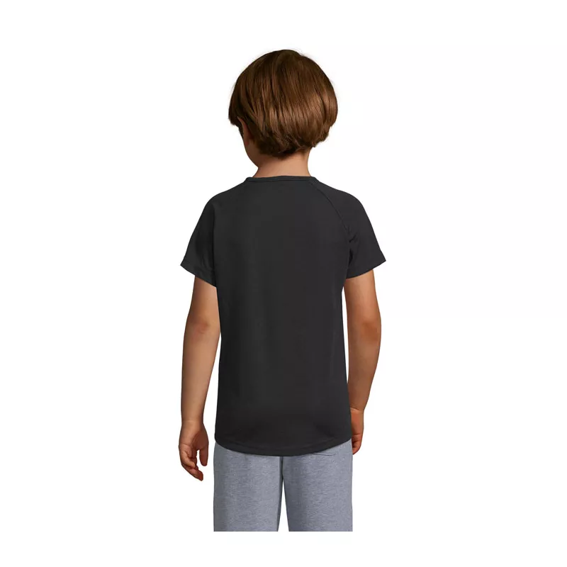 Koszulka sportowa dziecięca 140 g/m² Sol's SPORTY KIDS - Czarny (S01166-BK)