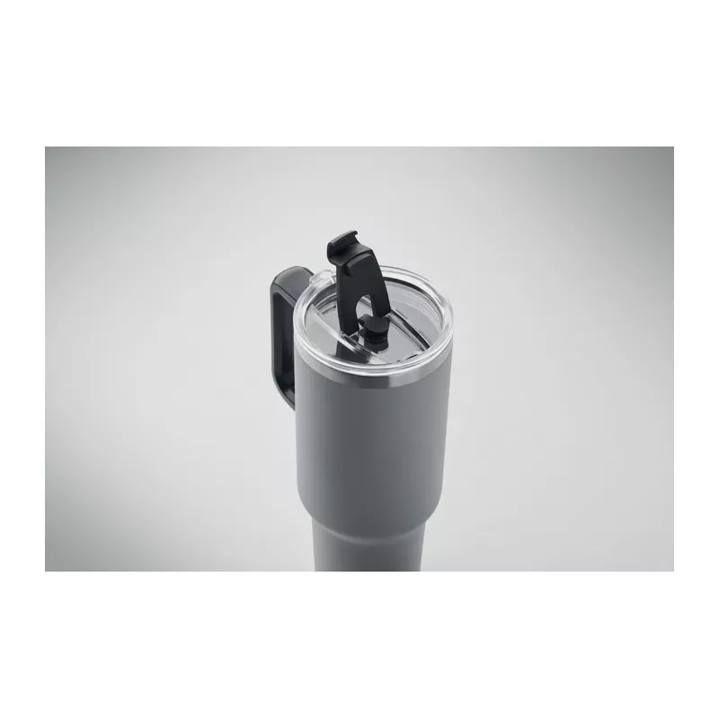 Kubek termiczny stalowy ze słomką 1200 ml SUMA - Szary (MO2327-07)