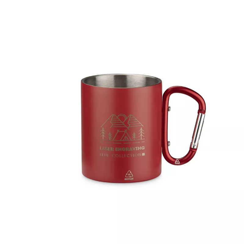 Kubek z recyklingowanej stali nierdzewnej VIVO 250 ml - czerwony (16405-04)