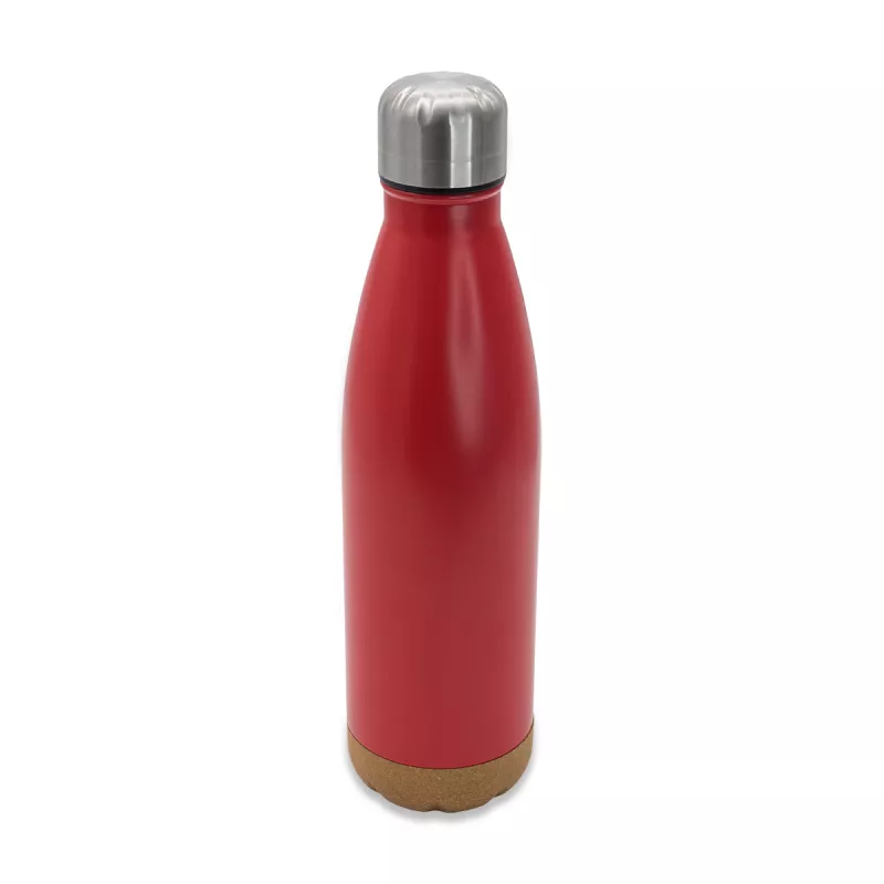 Butelka reklamowa próżniowa z korkowym spodem Jowi 500 ml - czerwony (R08445.08)
