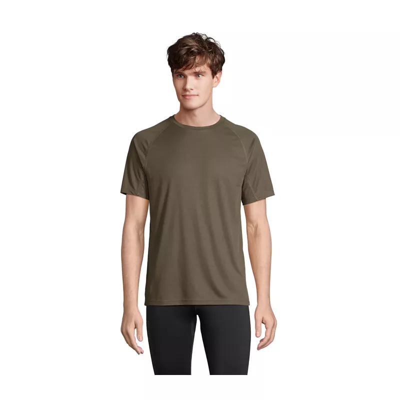 Koszulka sportowa unisex z recyklingu Sol's VORTEX - Army (S04787-AR)
