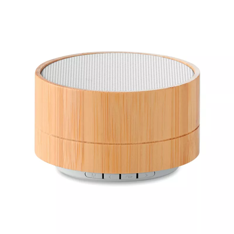 Głośnik w bambusowej obudowie z lampką 3W SOUND BAMBOO - Bialy (MO9609-06)