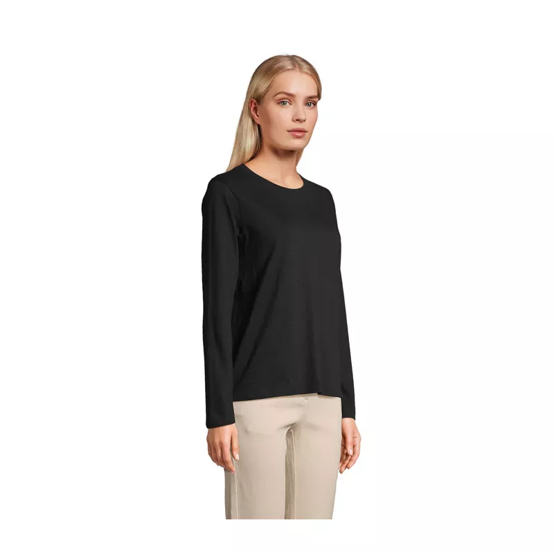 Koszulka damska z długim rękawem Sol's MONARCH WOMEN - Deep Black (S04443-DB)