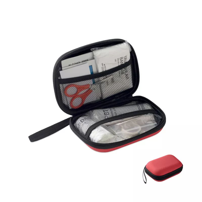 Apteczka pierwszej pomocy w twardym etui z PU CARETWO - Czerwony (MO2818-05)