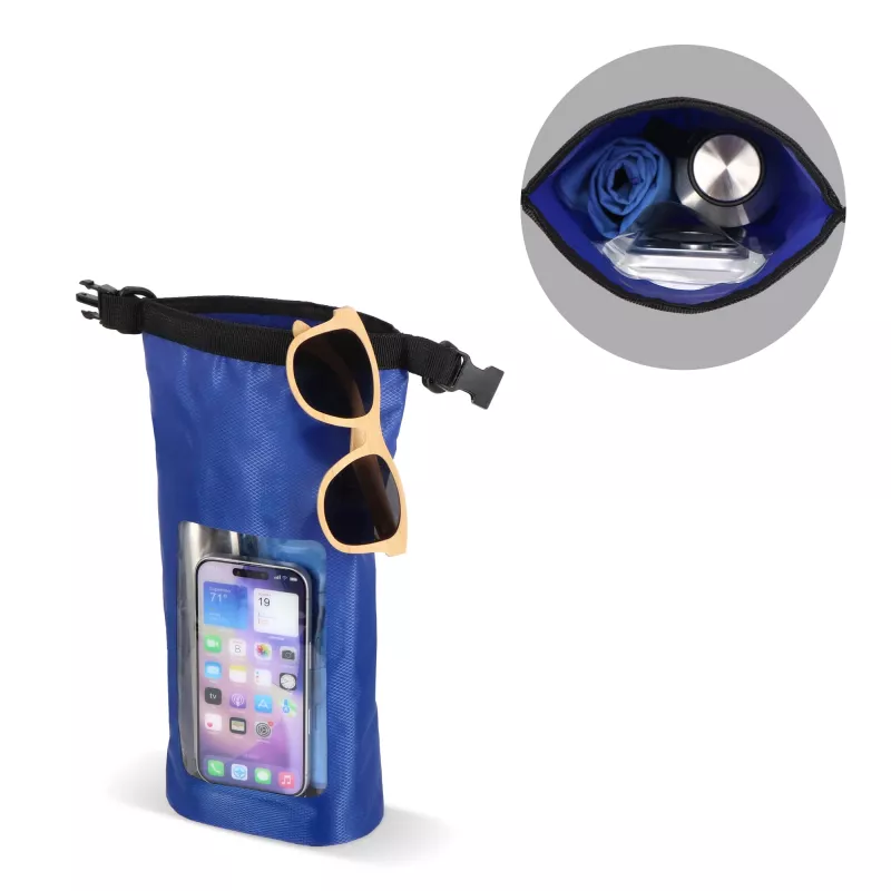 Wodoszczelna torba Ripstop 2L na telefon komórkowy – IPX6 - ciemnoniebieski (LT95359-N0010)