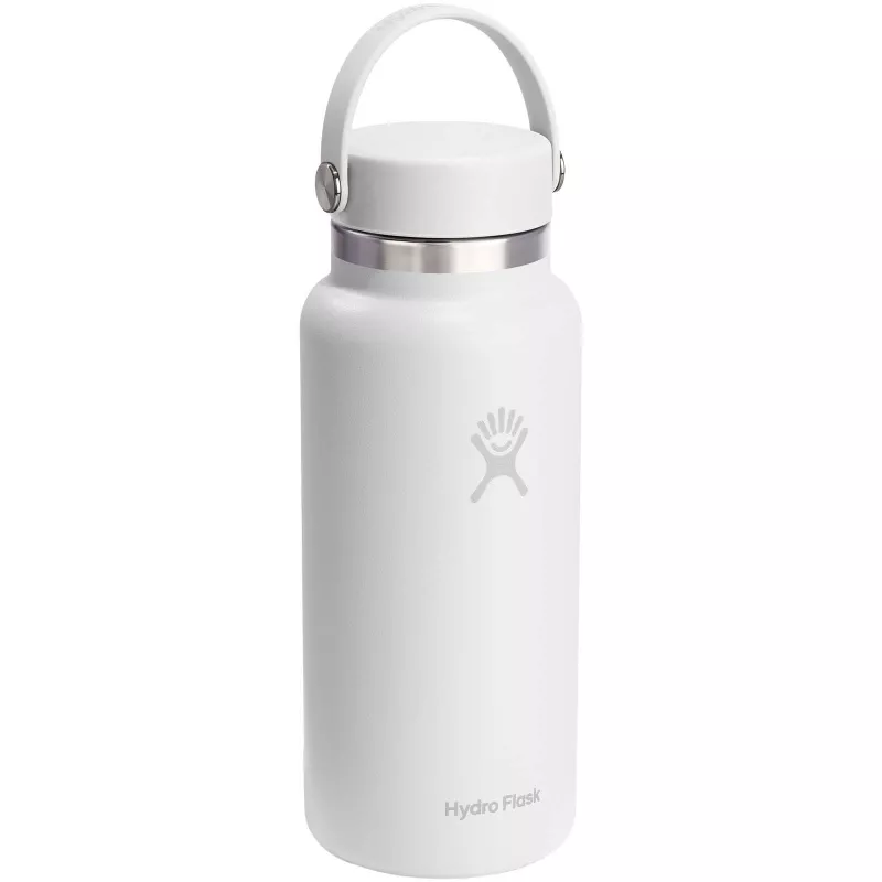 Butelka na wodę Hydro Flask Wide Mouth, pojemność 946 ml, z izolacją termiczną, wykonana ze stali nierdzewnej - Biały (10099101)