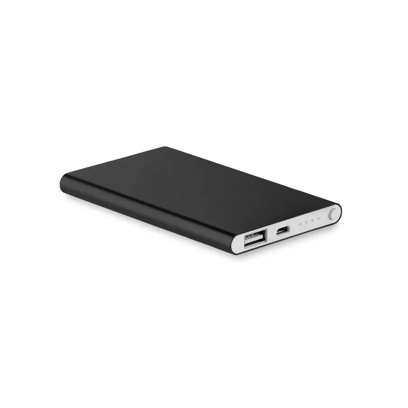 Powerbank płaski aluminiowy 4000 mAh POWERFLAT - Czarny (MO8735-03)
