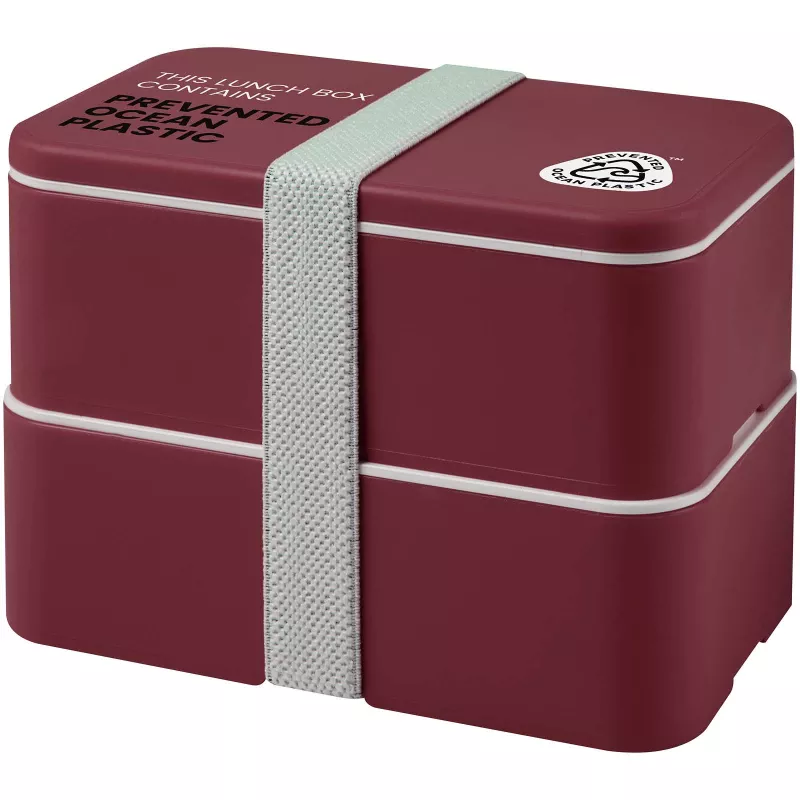 MIYO POP dwupoziomowe pudełko śniadaniowe 700+700 ml - Bordo (21077922)