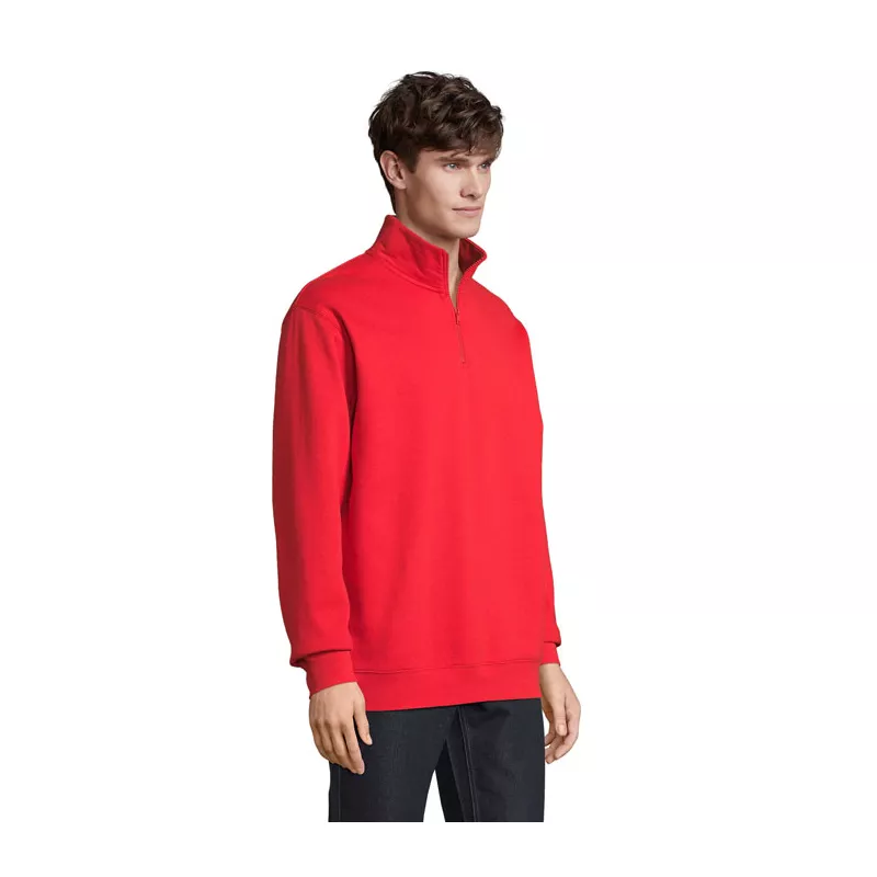 Bluza ze stójką i zamkiem 1/4 Sol's CONRAD - Bright Rojo (S04234-BT)