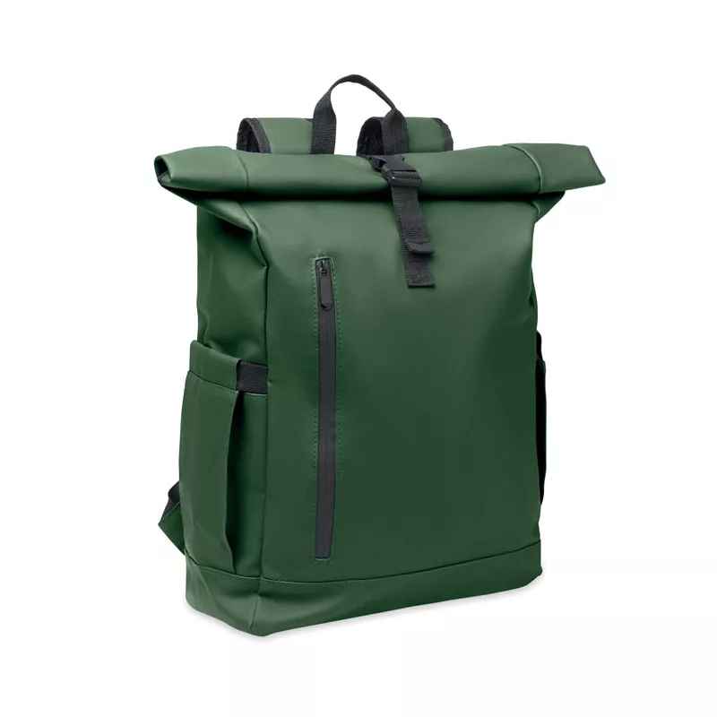 Plecak rolltop na laptop RPET 600D BANGKOK ROLL - Ciemnozielony (MO2643-60)