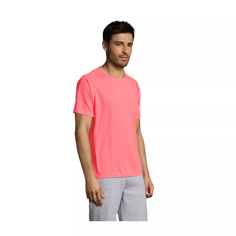 Koszulka sportowa męska raglan 140 g/m² Sol's SPORTY - Neon Coral (S11939-NC)