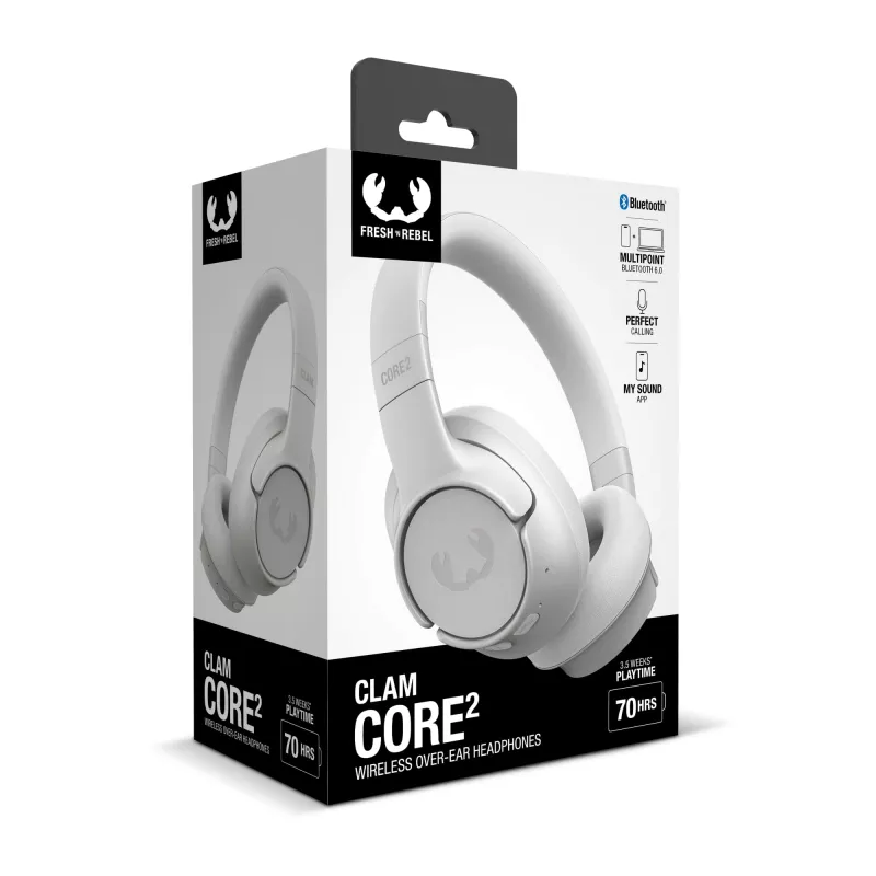 Fresh 'n Rebel Clam Core 2 Bezprzewodowe Słuchawki Over-Ear - jasnoszary (LT49748-N0062)