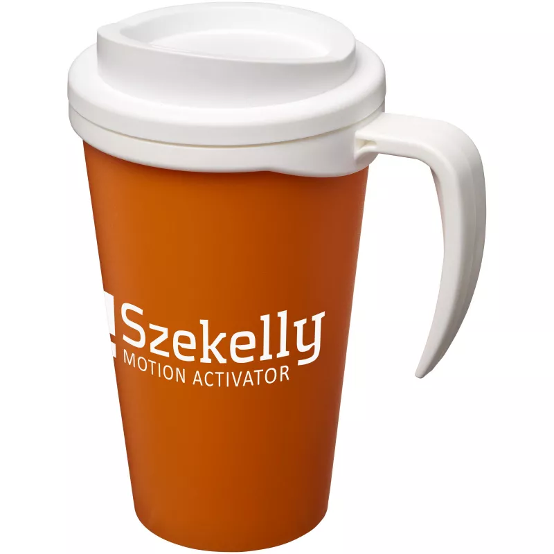 Kubek termiczny z serii Americano® Grande o pojemności 350 ml - Biały-Pomarańczowy (21000411)