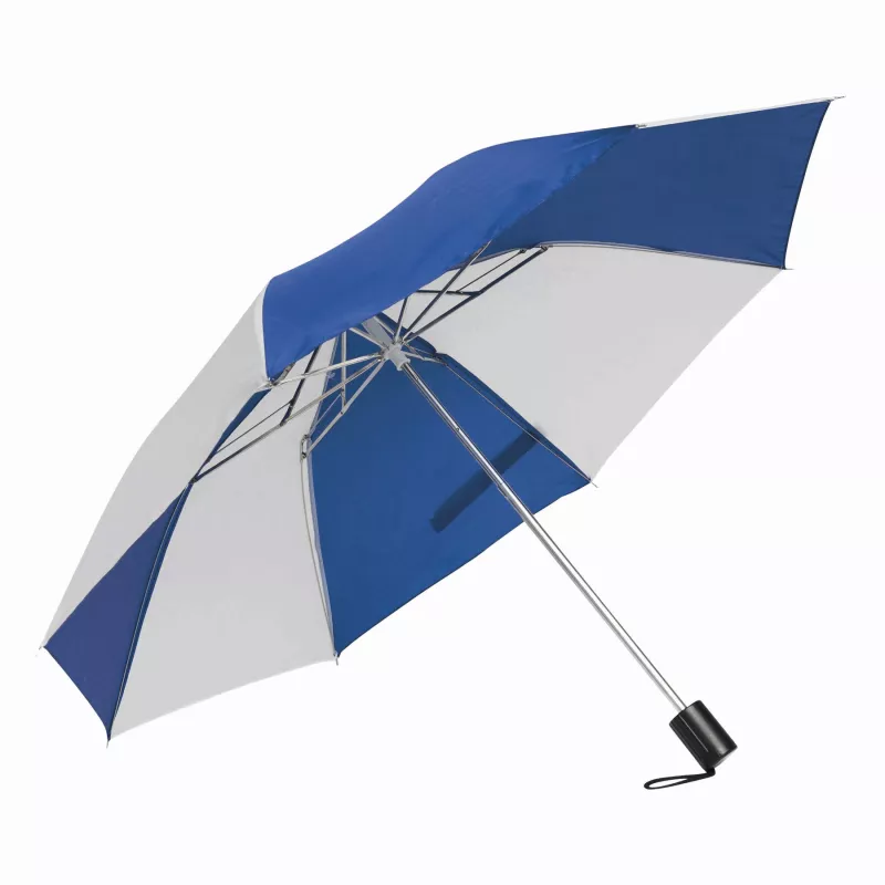 Parasol składany bez automatu REGULAR - biały, niebieski (56-0101112)