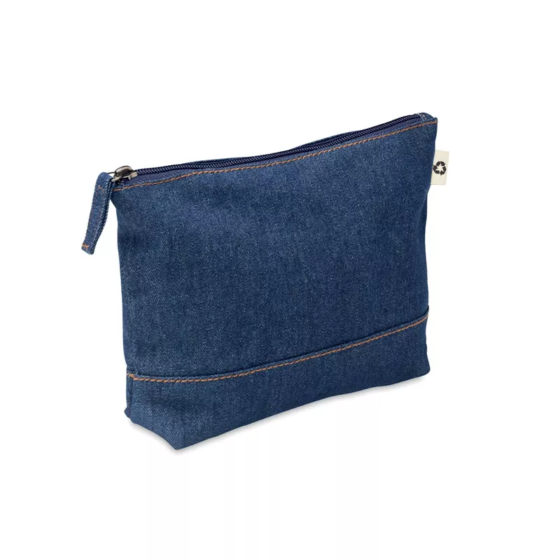 Kosmetyczka jeansowa z recyklingu 250 g/m² STYLE POUCH - Niebieski (MO6421-04)