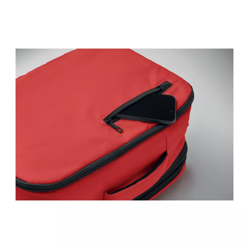Plecak kabinowy z RPET na laptop 15" FLYSAFE - Czerwony (MO2840-05)