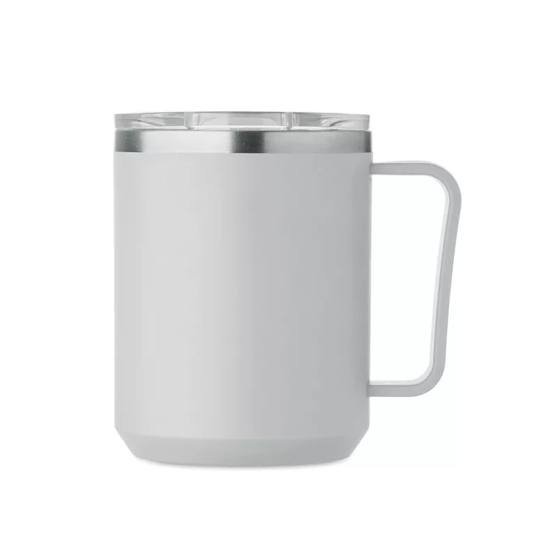 Kubek dwuścienny z przesuwaną pokrywką 400 ml COCOA - Szary (MO2900-07)