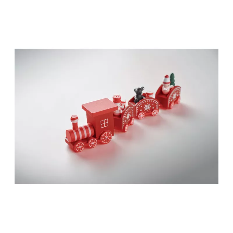 Pociąg świąteczny z MDF JUNA - Czerwony (CX1559-05)