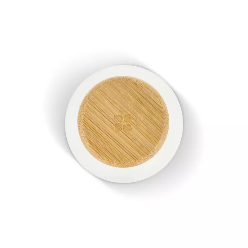 Butelka ze stali nierdzewnej Waterdrop z bambusową nakrętką 600 ml - biały (LT47002-N0001)